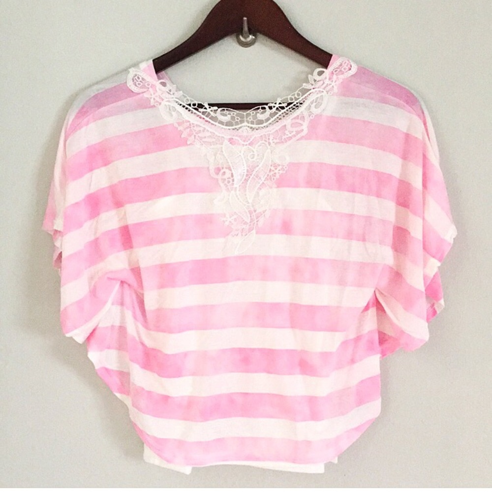 GRANE Girls Pink Stripe Poncho Tank top Set Sz M